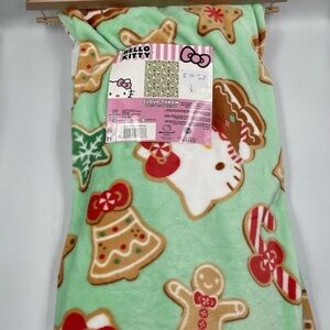 Hello Kitty Christmas Gingerbread Throw Blanket Mint Green 60x70" 2025 NWT!